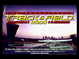 International Track & Field 2000 title screen for Nintendo 64